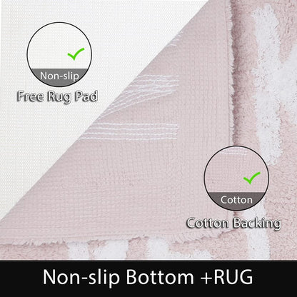 Get Naked Bath Mat Cute Funny Bathroom Rugs Machine Washable Bath Mats for Bathroom Floor,Tub and Shower,Non Slip Soft Absorbent Bathroom Accessories Decor Rugs,20X32 (Pink)