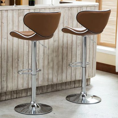 Masaccio Bar Stool with Adjustable Height & 360-Degree Swivel, Multiple Colors, Set of 2