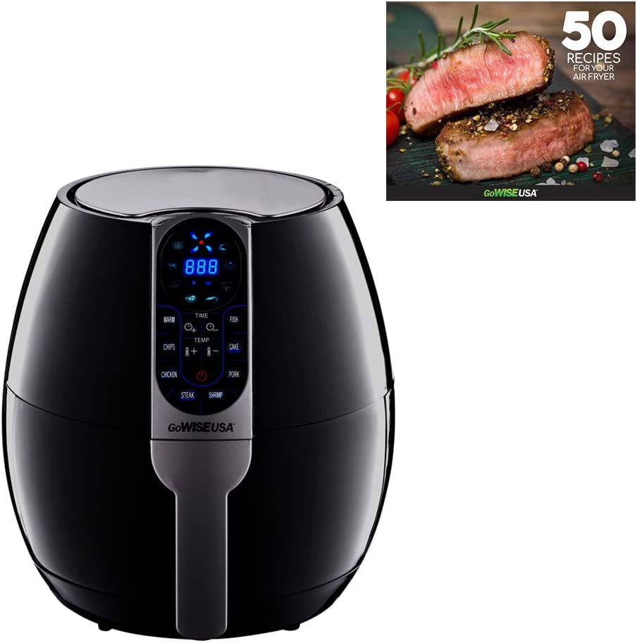 3.7-Quart Programmable Air Fryer with 8 Cook Presets, GW22638 - Black