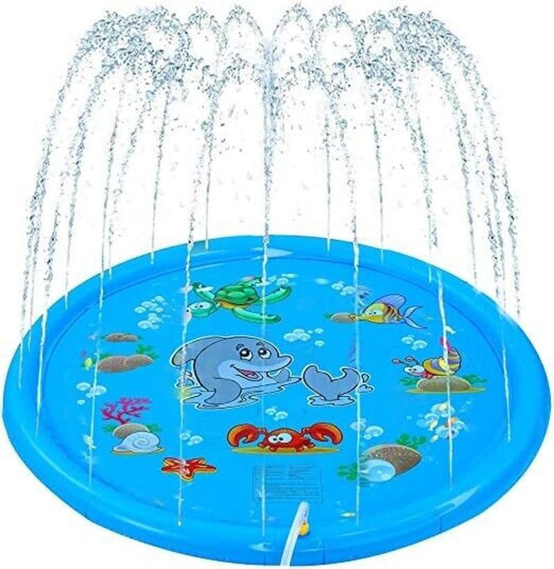 New 67" Kids Sprinkler Play Splash Pad Mat Wading Pool Summer Outdoor Water Toys