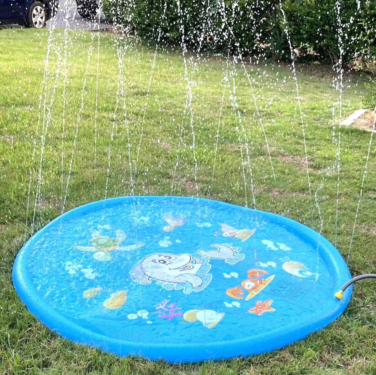 New 67" Kids Sprinkler Play Splash Pad Mat Wading Pool Summer Outdoor Water Toys