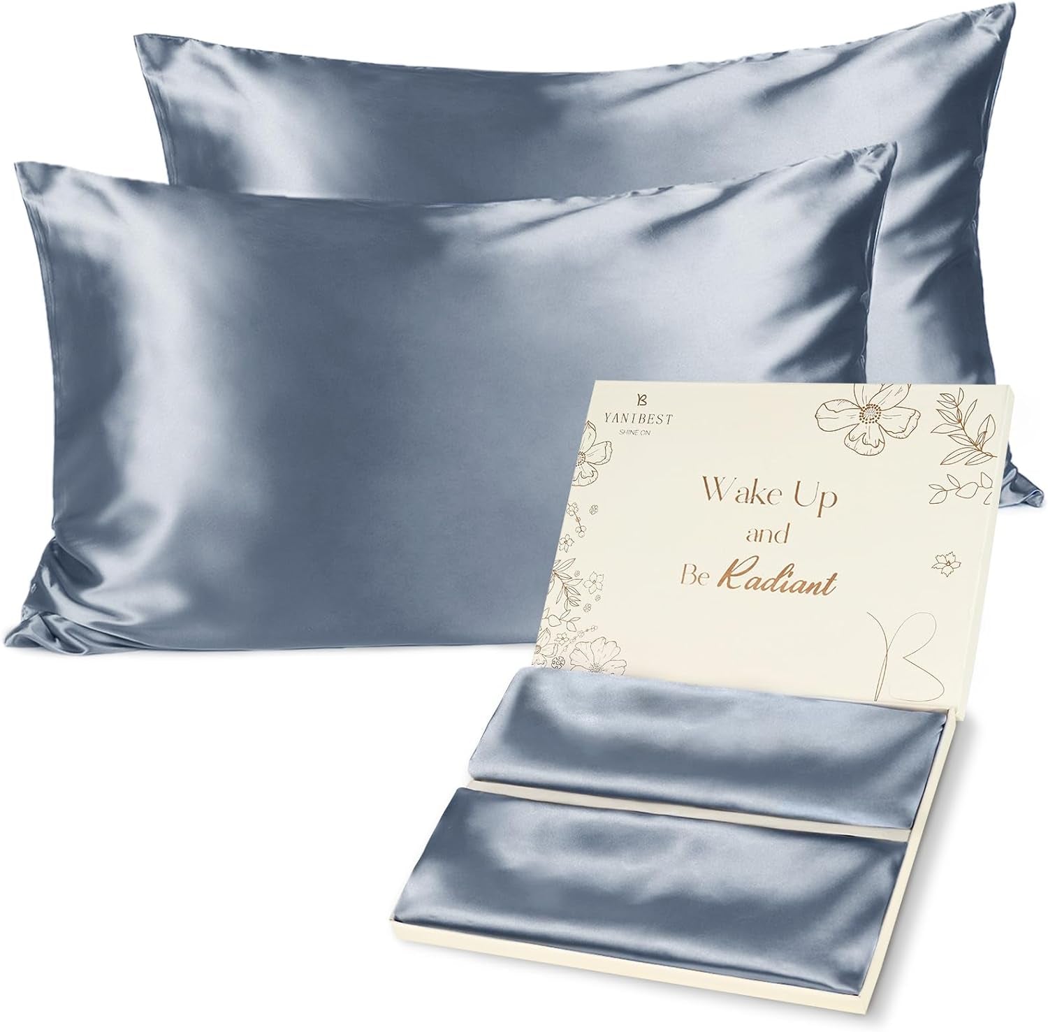 Satin Pillowcase for Hair and Skin Silk Pillowcase 2 Pack Cooling Satin Pillowcase with Zipper Satin Pillow Case Cover Silk Pillowcase for Hair & Skin | Queen Silk Pillowcase