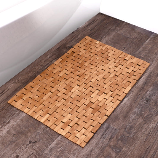 Bamboo Tile Bath Step-Out Mat, 18"X30"