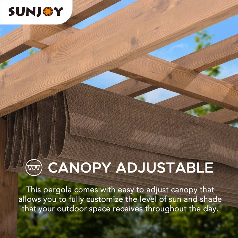 Summercove 13 Ft. X 11 Ft. Metal Pergola with Adjustable Canopy for Garden Shade