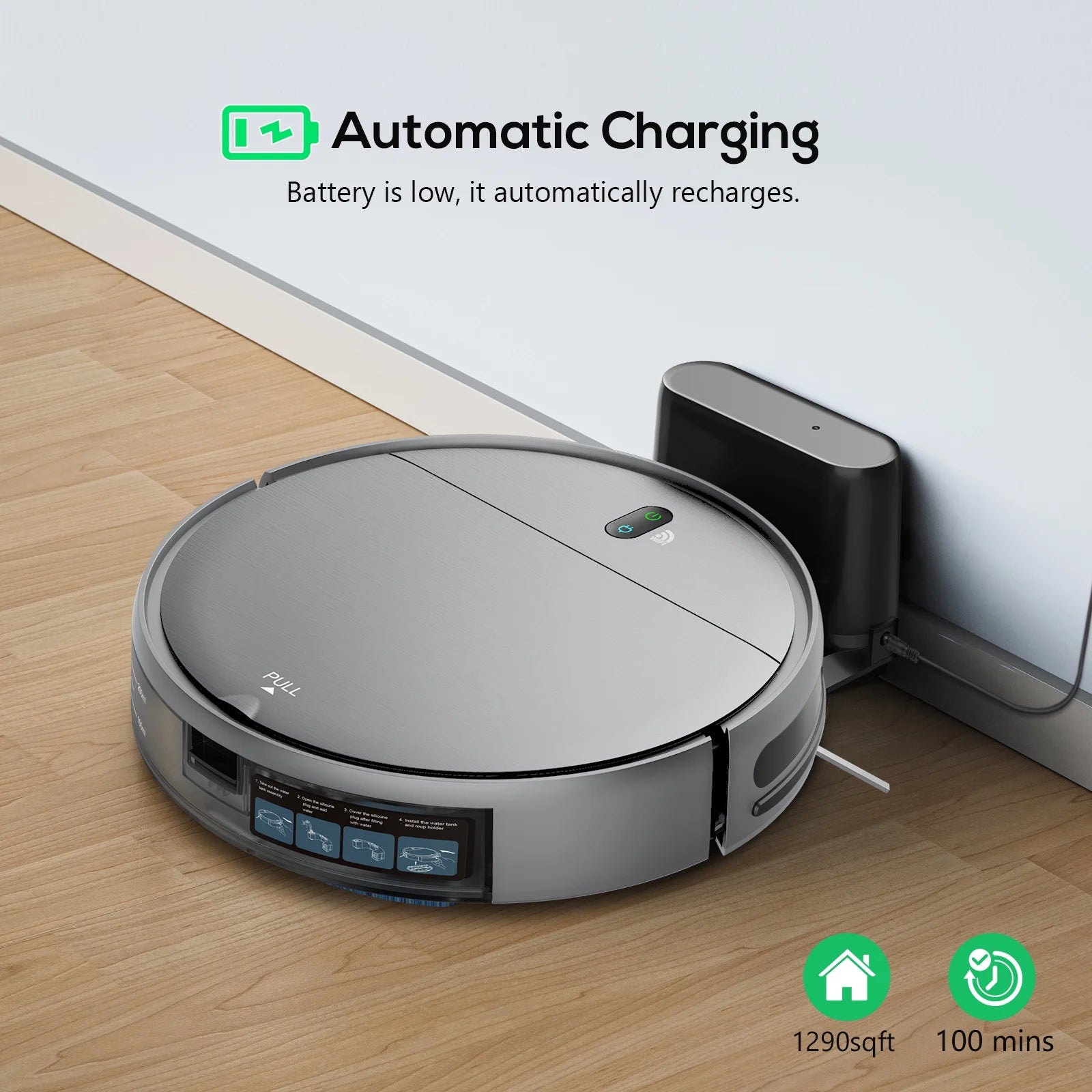 Robot Vacuum Cleaner, 2 in 1 Mop Combo for Pet Hair, Voice Control and Connect Alexa