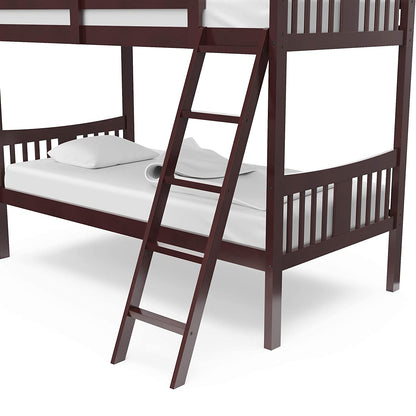 Caribou Twin-Over-Twin Bunk Bed (Espresso) – GREENGUARD Gold Certified, Converts to 2 Individual Twin Beds