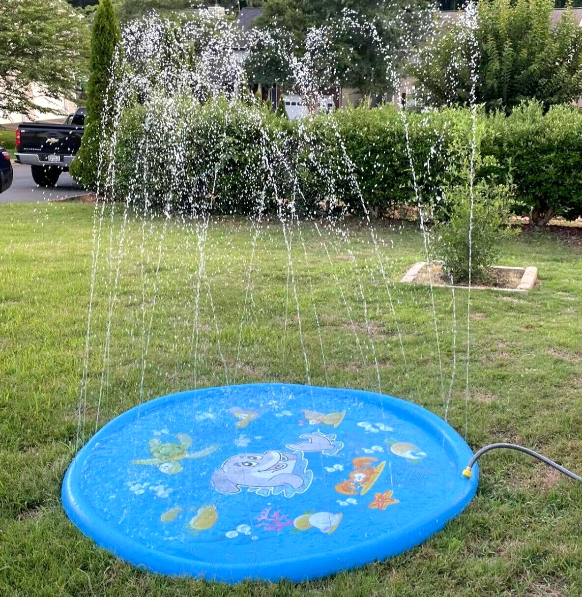 New 67" Kids Sprinkler Play Splash Pad Mat Wading Pool Summer Outdoor Water Toys